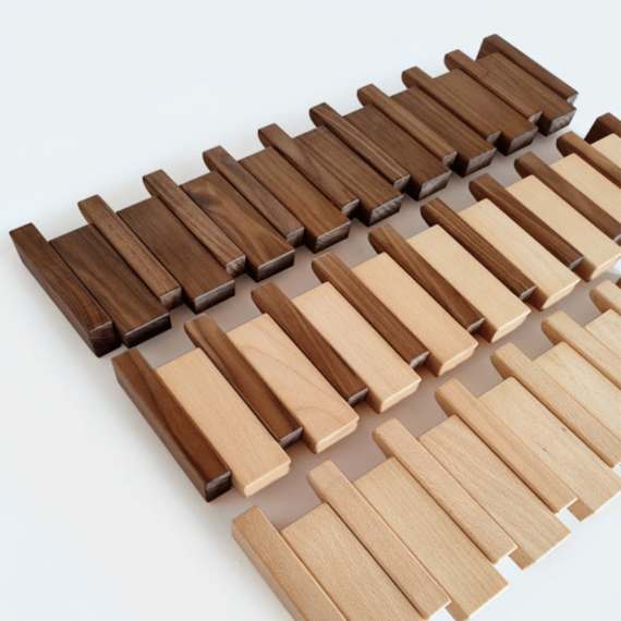 Wall-Mounted Wooden Coat Rack with Foldable Magnetic Hooks