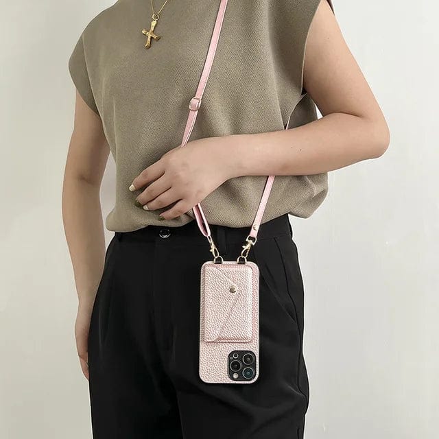 Phone Case with Shoulder Strap and Card Holder for Daily Use