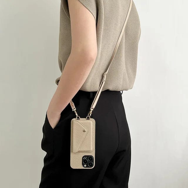 Phone Case with Shoulder Strap and Card Holder for Daily Use