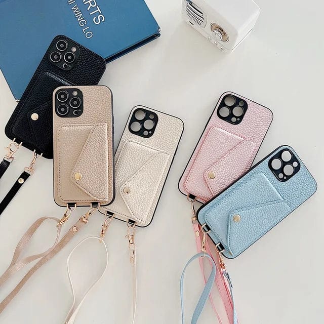 Phone Case with Shoulder Strap and Card Holder for Daily Use