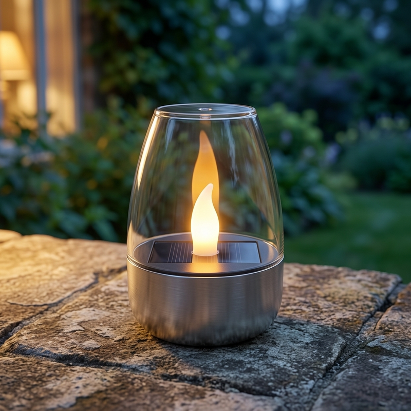 Solar Flickering Candle Light with Automatic Dusk Sensor