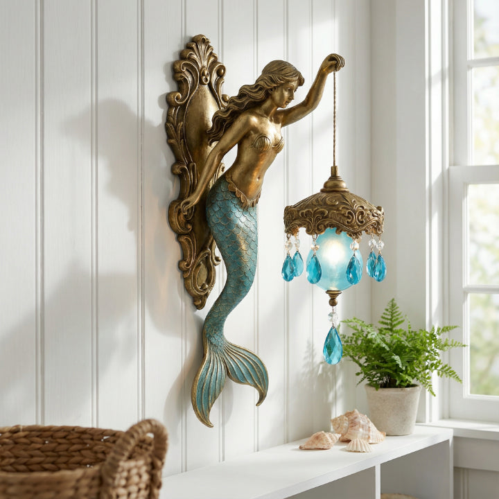 Mermaid Glass Pendant Wall Light