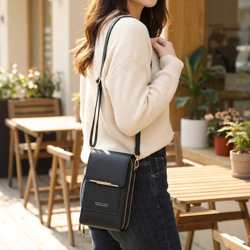 Women’s Touchscreen Phone Crossbody Bag with Multiple Compartments