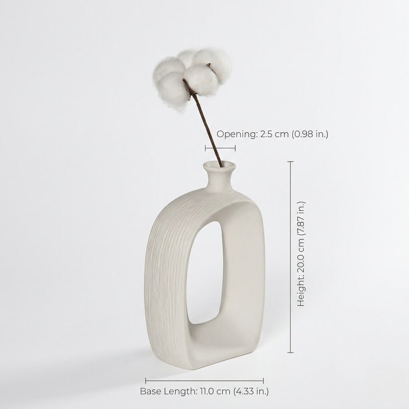 Abstract Hollow Arch Ceramic Vase with Nordic Design