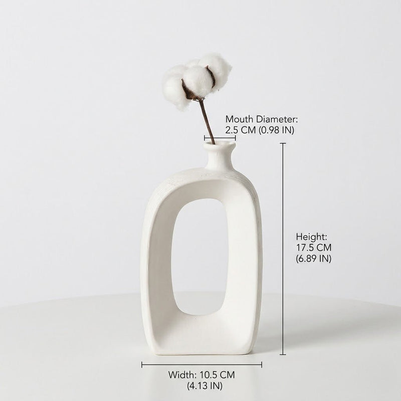 Abstract Hollow Arch Ceramic Vase with Nordic Design