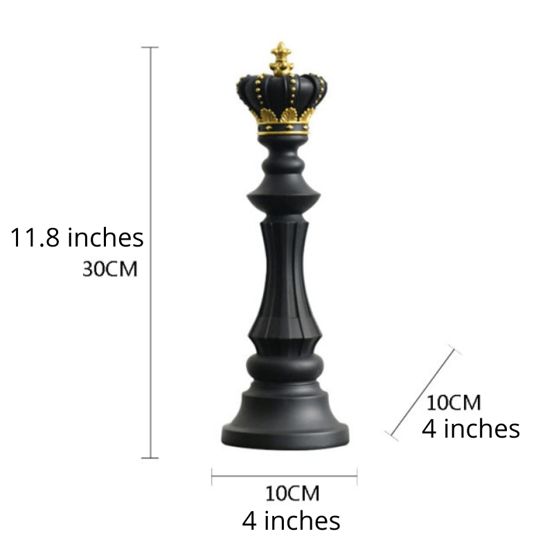 Oversized Chess Piece Resin Sculpture with Gold Details