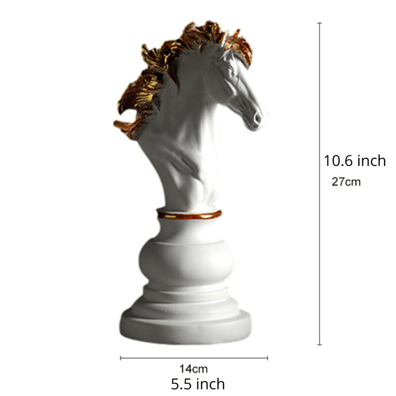 Oversized Chess Piece Resin Sculpture with Gold Details