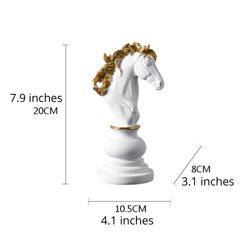 Oversized Chess Piece Resin Sculpture with Gold Details