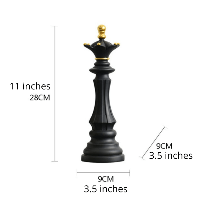 Oversized Chess Piece Resin Sculpture with Gold Details