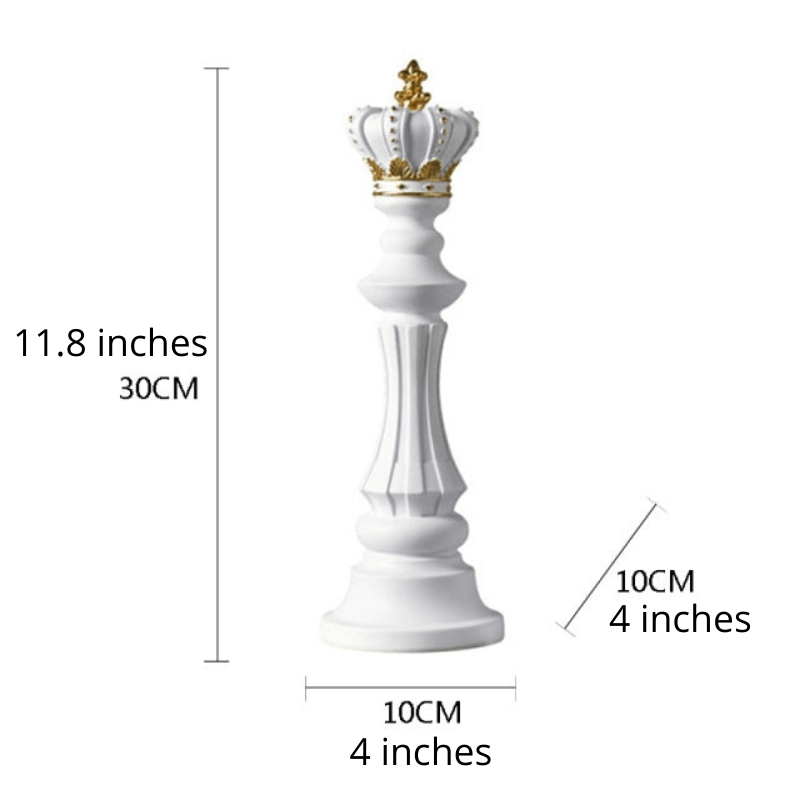 Oversized Chess Piece Resin Sculpture with Gold Details