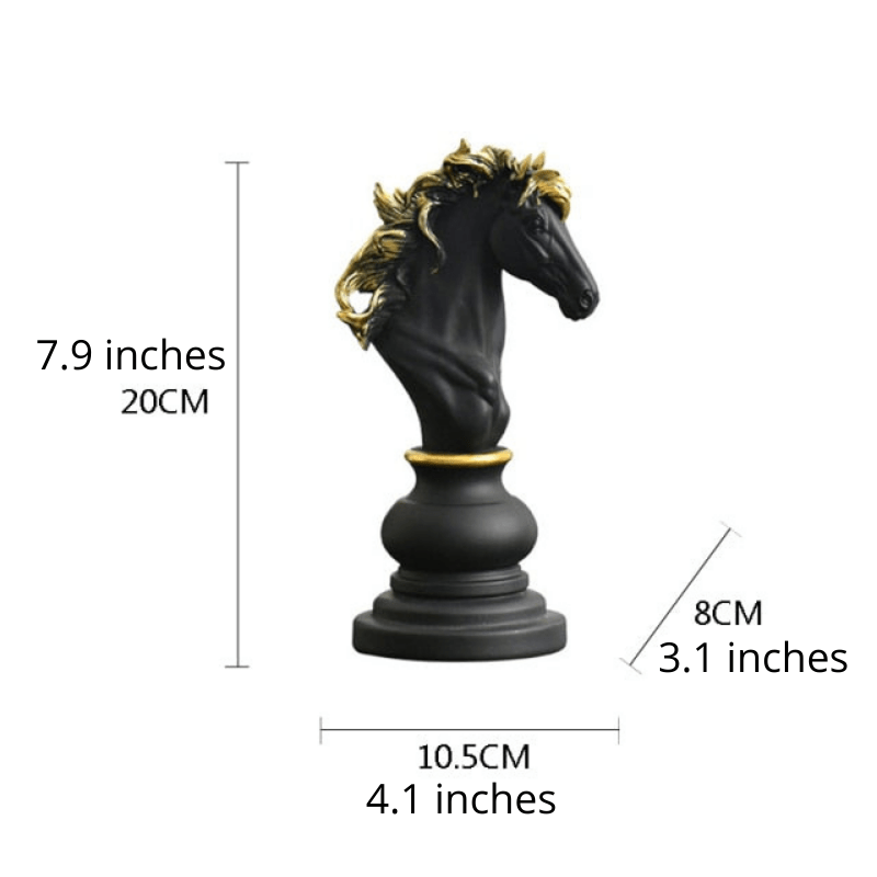 Oversized Chess Piece Resin Sculpture with Gold Details