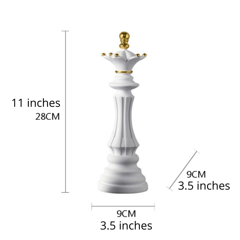 Oversized Chess Piece Resin Sculpture with Gold Details