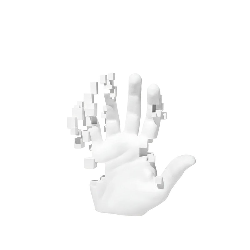 Abstract Mosaic Hand Resin Sculpture with Pixelated Design