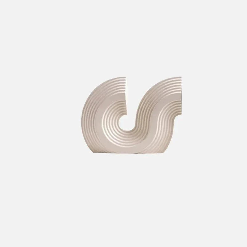 Sculptural Ribbed Ceramic Arch Bookends Two-Piece Set