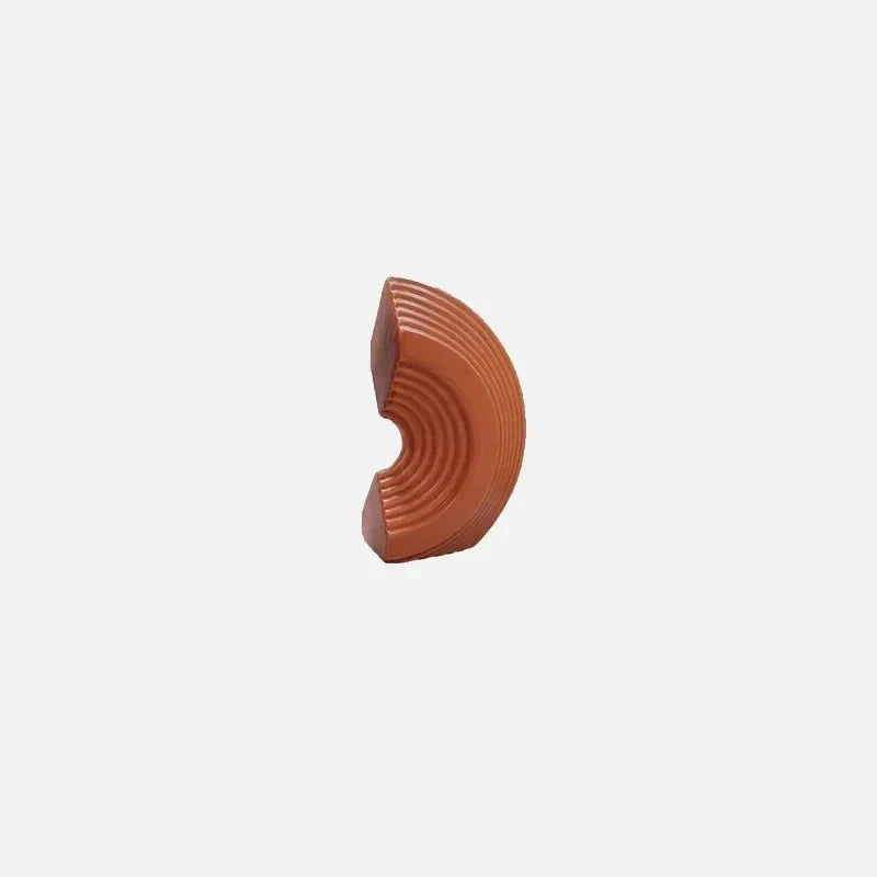 Sculptural Ribbed Ceramic Arch Bookends Two-Piece Set