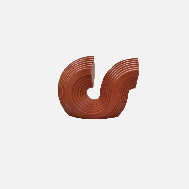 Sculptural Ribbed Ceramic Arch Bookends Two-Piece Set