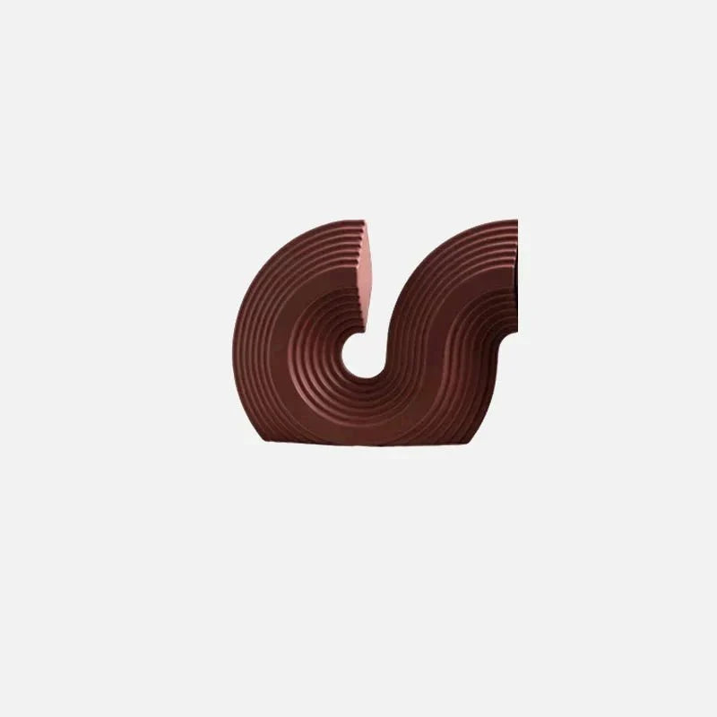 Sculptural Ribbed Ceramic Arch Bookends Two-Piece Set