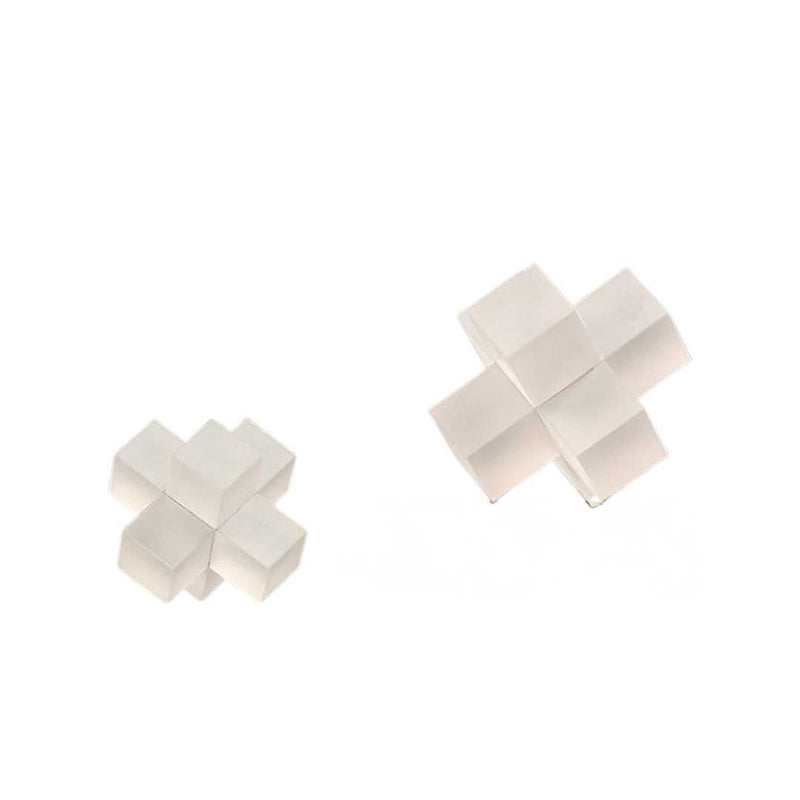 Geometric Interlocking Crystal Cube Sculpture and Paperweight