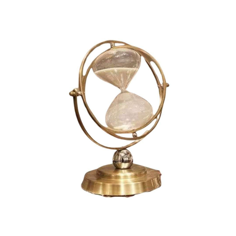 Rotating Metal Gimbal Hourglass Sand Timer with Stand