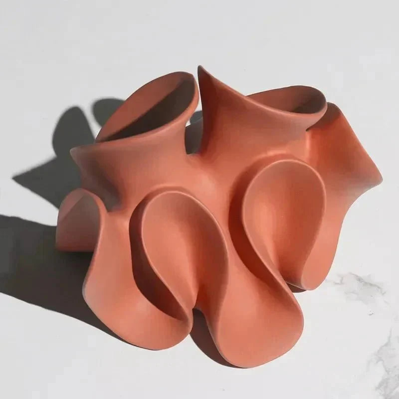 Abstract Flowing Petal Resin Sculpture and Decorative Bookend