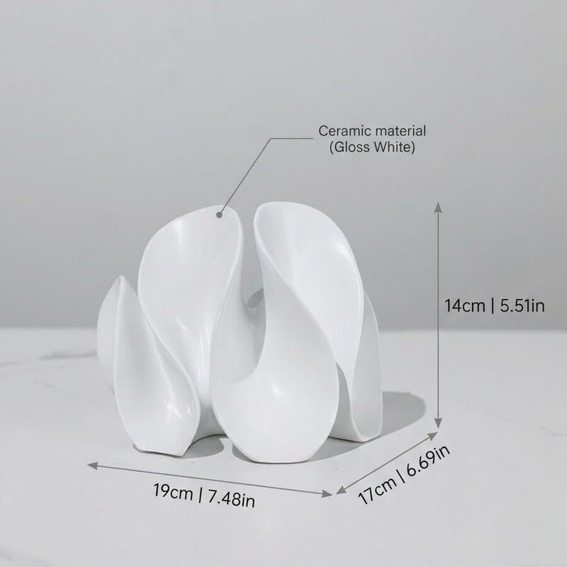 Abstract Flowing Petal Resin Sculpture and Decorative Bookend