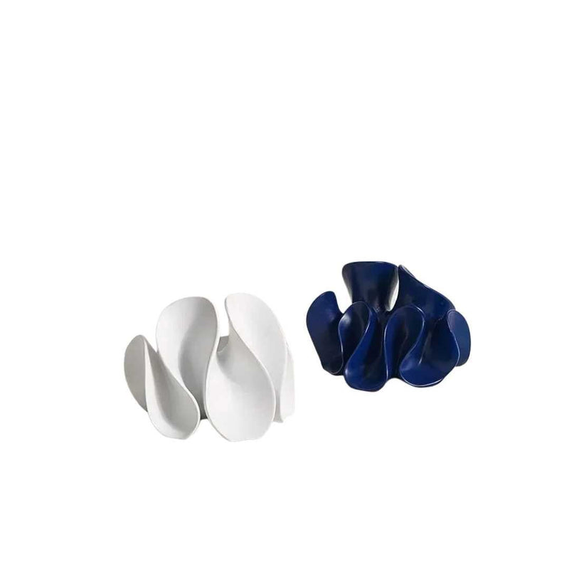 Abstract Flowing Petal Resin Sculpture and Decorative Bookend