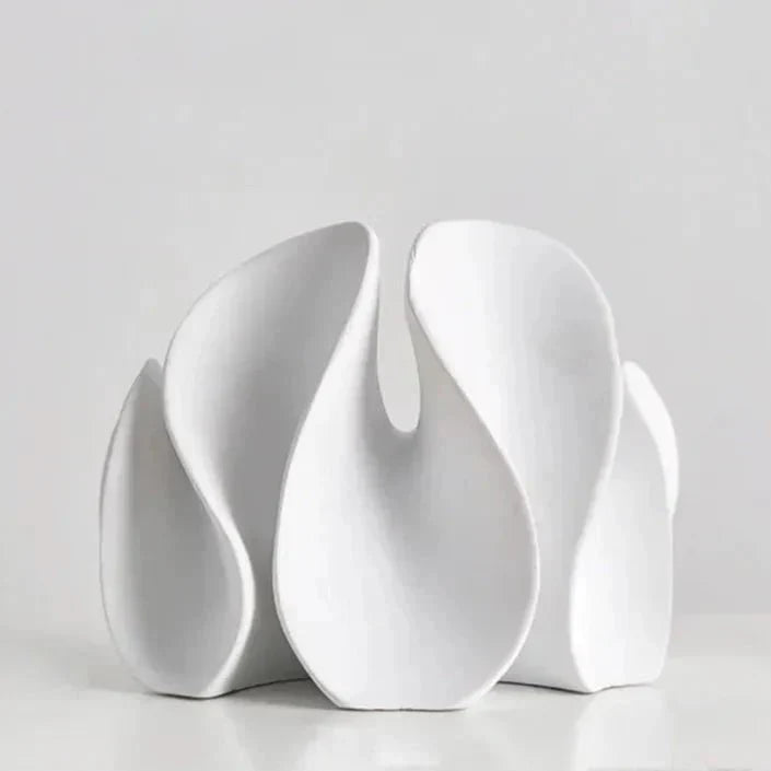Abstract Flowing Petal Resin Sculpture and Decorative Bookend