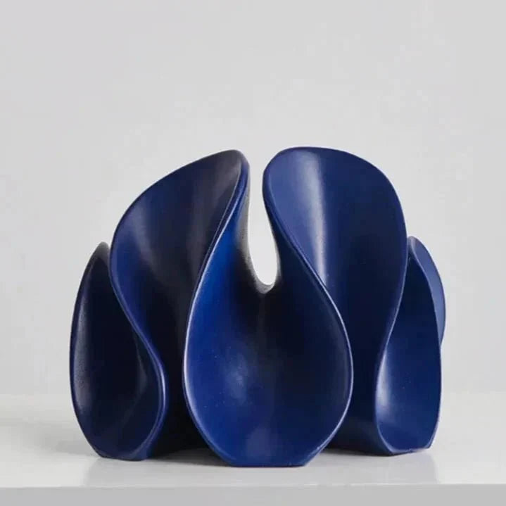 Abstract Flowing Petal Resin Sculpture and Decorative Bookend