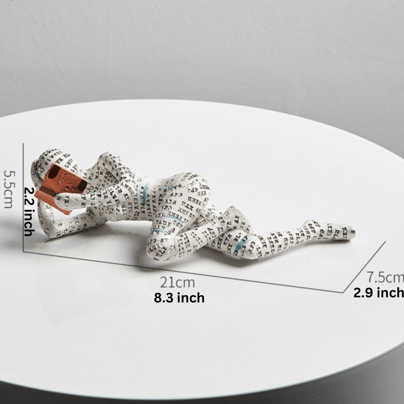 Handcrafted Abstract Humanoid Resin Sculpture in Three Poses