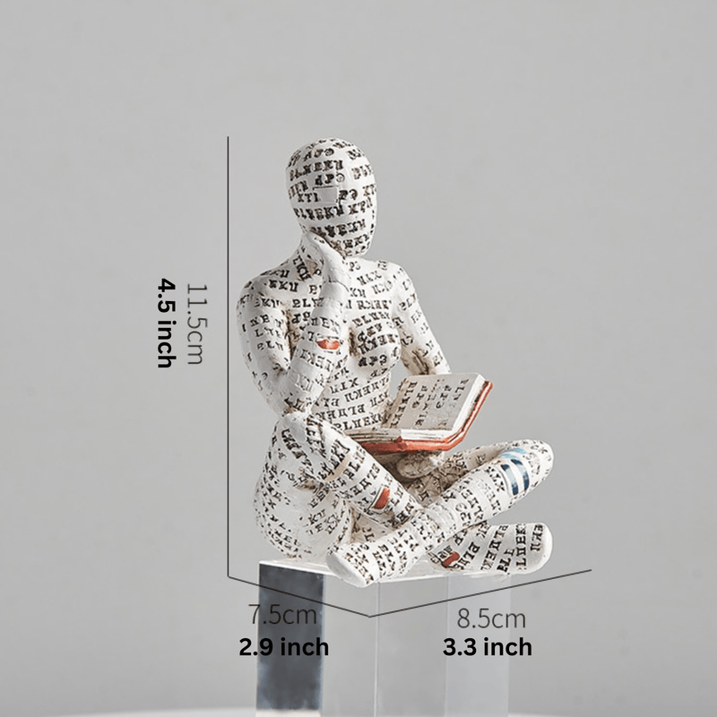 Handcrafted Abstract Humanoid Resin Sculpture in Three Poses
