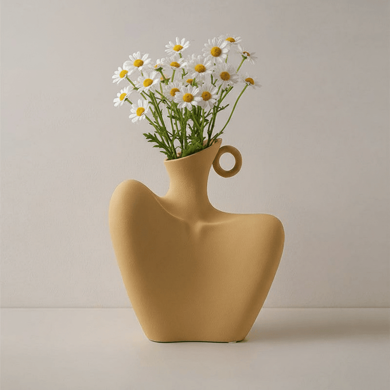 Abstract Female Body Ceramic Vase with Sculptural Design