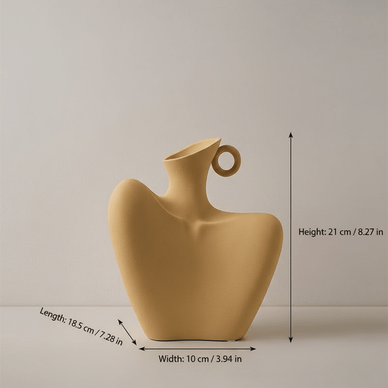 Abstract Female Body Ceramic Vase with Sculptural Design