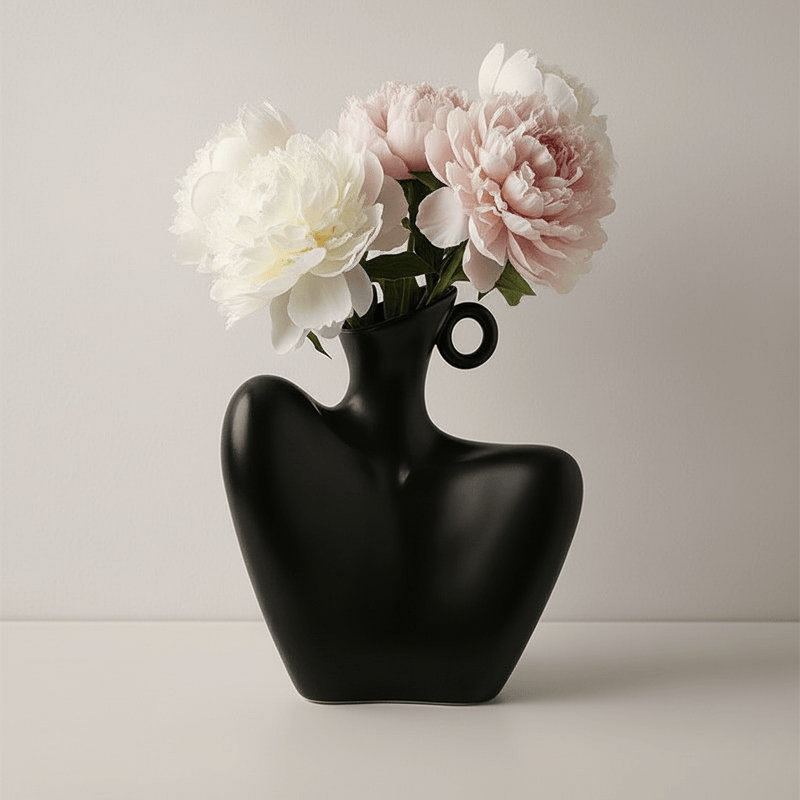 Abstract Female Body Ceramic Vase with Sculptural Design