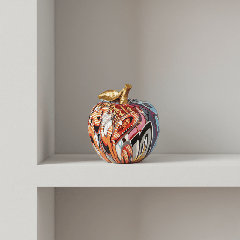 Hand-Painted Multicolour Resin Apple Decorative Sculpture