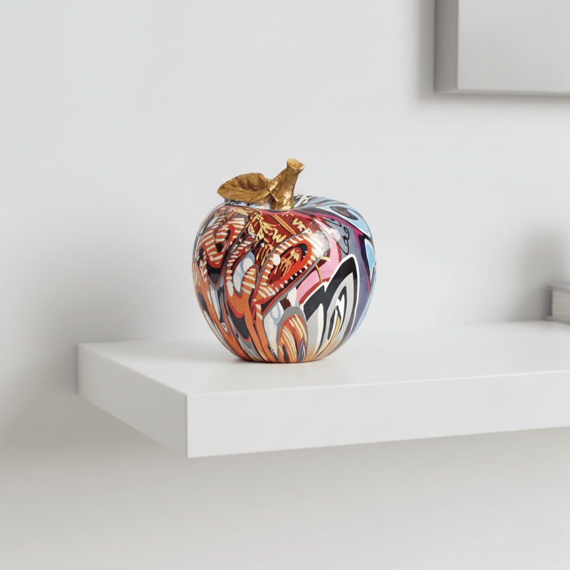Hand-Painted Multicolour Resin Apple Decorative Sculpture