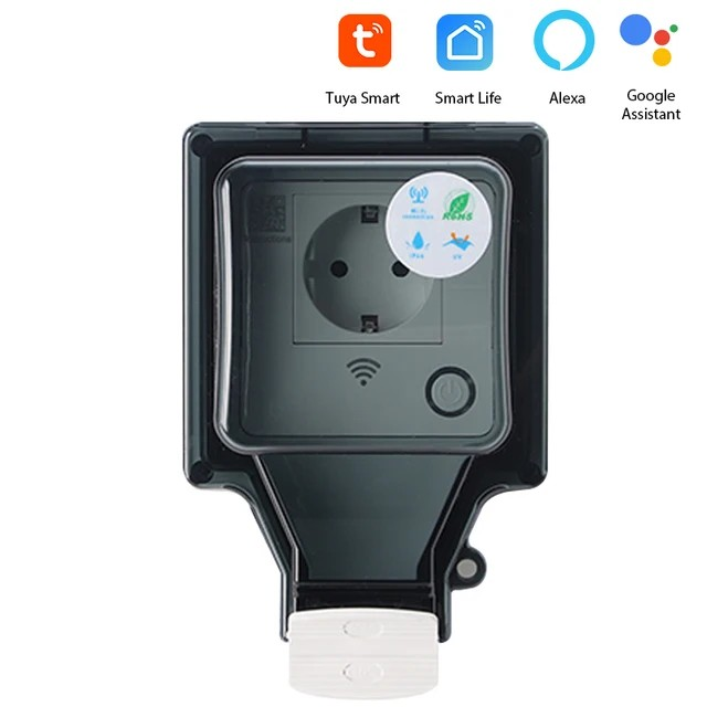 Smart WiFi Outdoor Socket with App and Voice Control