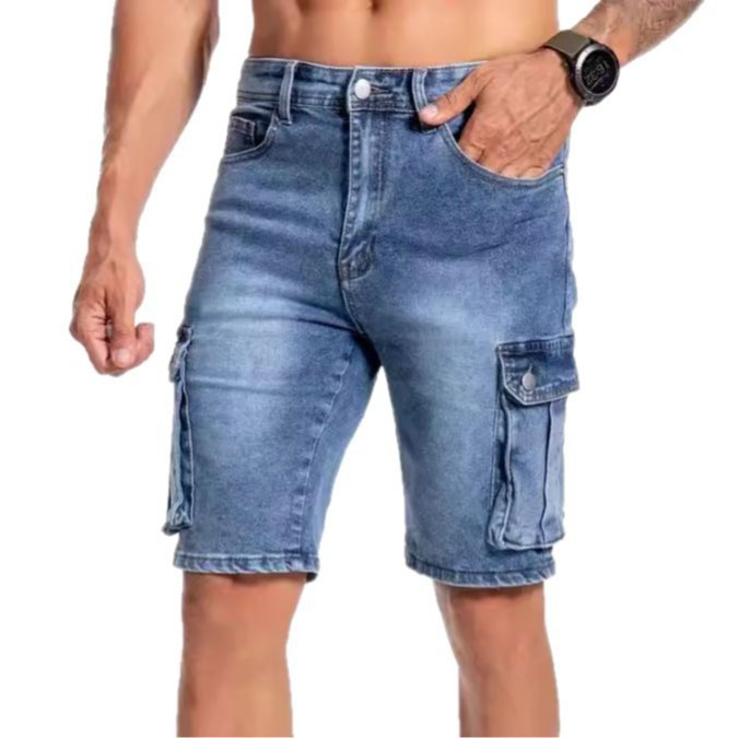 Men's Multi-Pocket Denim Shorts - Practical and Comfortable
