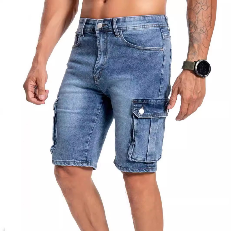 Men's Multi-Pocket Denim Shorts - Practical and Comfortable