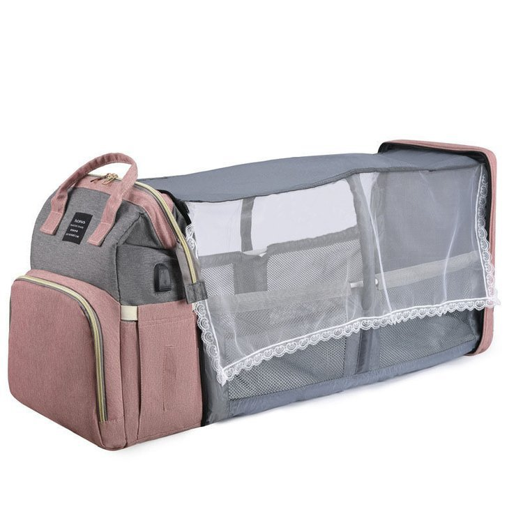 Changing Bag with Expandable Baby Bed – Multifunctional Travel Changing Bag