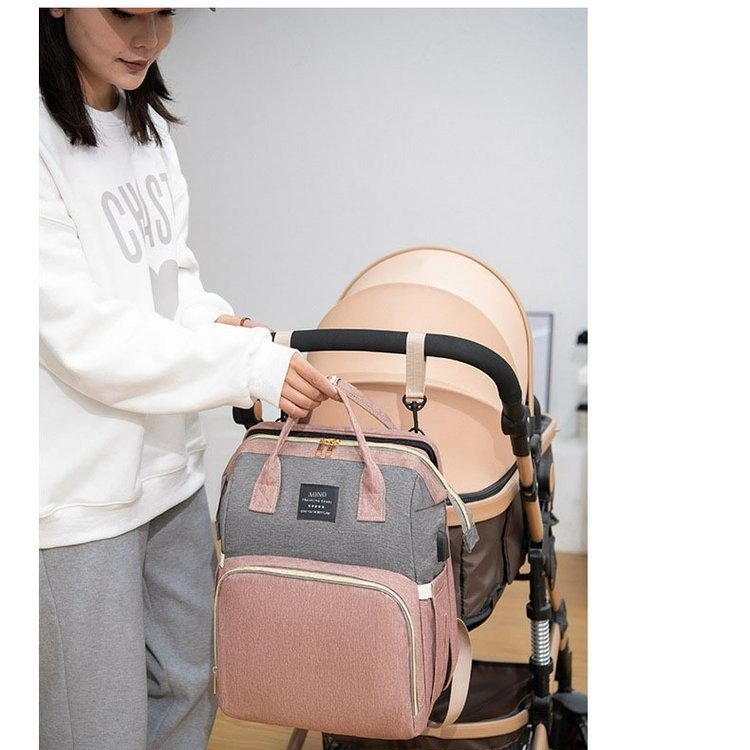 Changing Bag with Expandable Baby Bed – Multifunctional Travel Changing Bag