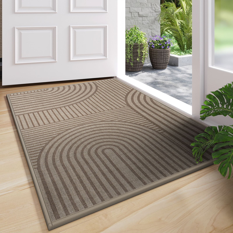 Anti-Slip Door Mat with Ribbed Pattern for Indoor and Outdoor Use