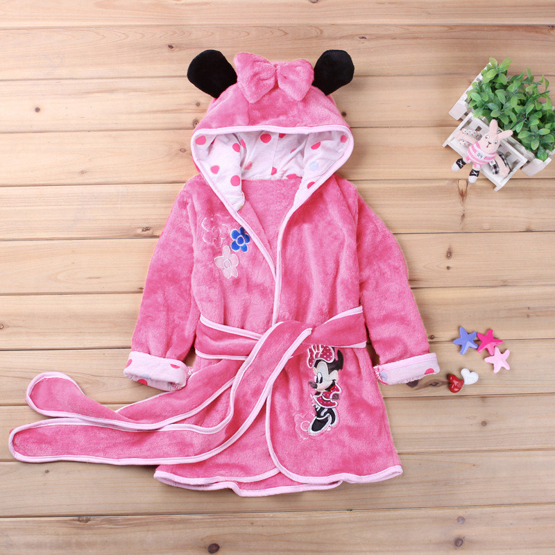 Soft Children's Bathrobe with Ears and Bow - Warm and Comfortable Nightwear