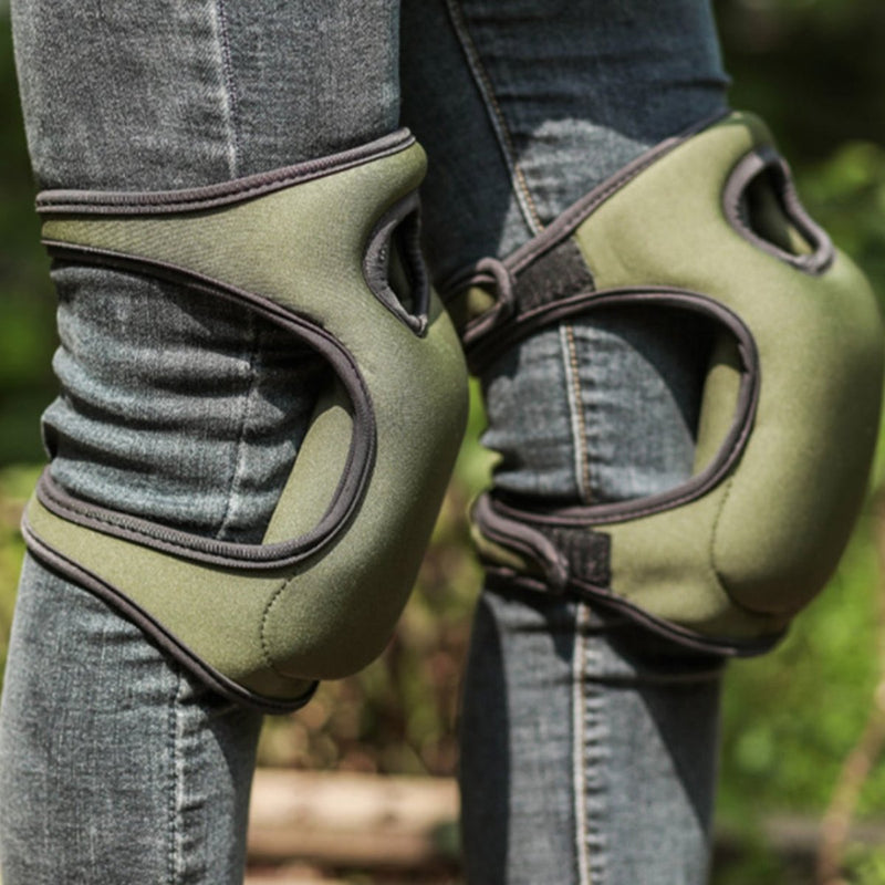 Strap-On Gardening Knee Pads with Flexible Protective Covers