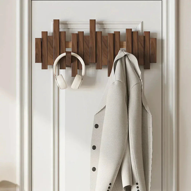 PianoWood Wall Hook Rack – Modern Wooden Organiser for Home