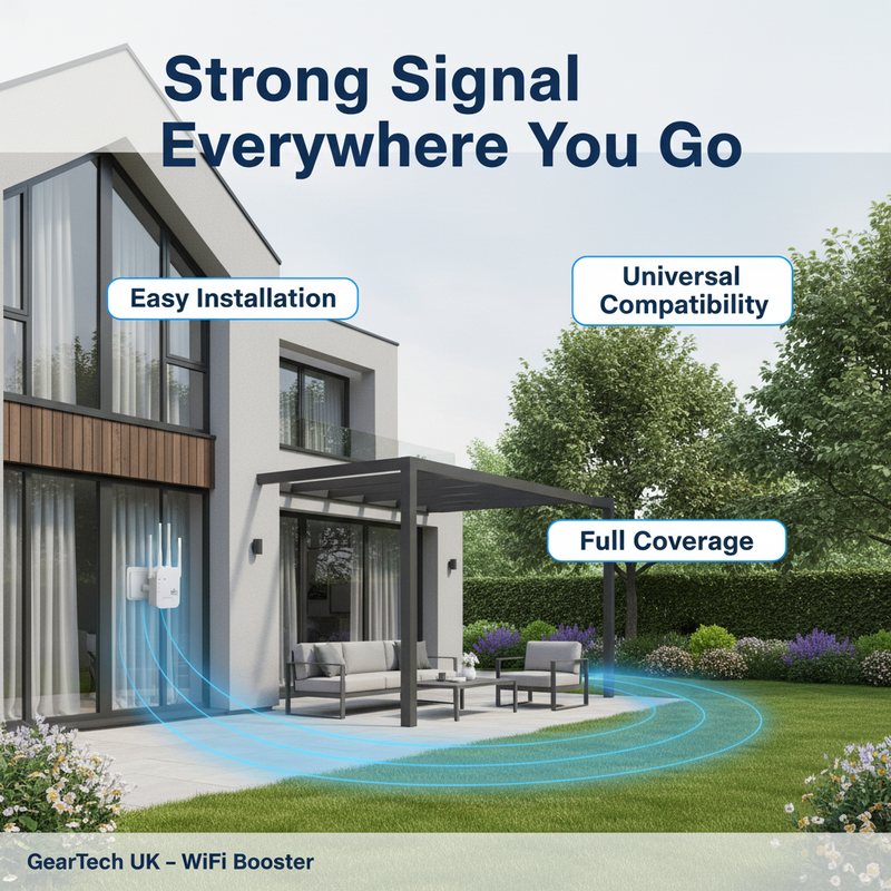 Dual-Band WiFi Range Extender with 2.4GHz & 5GHz Connectivity