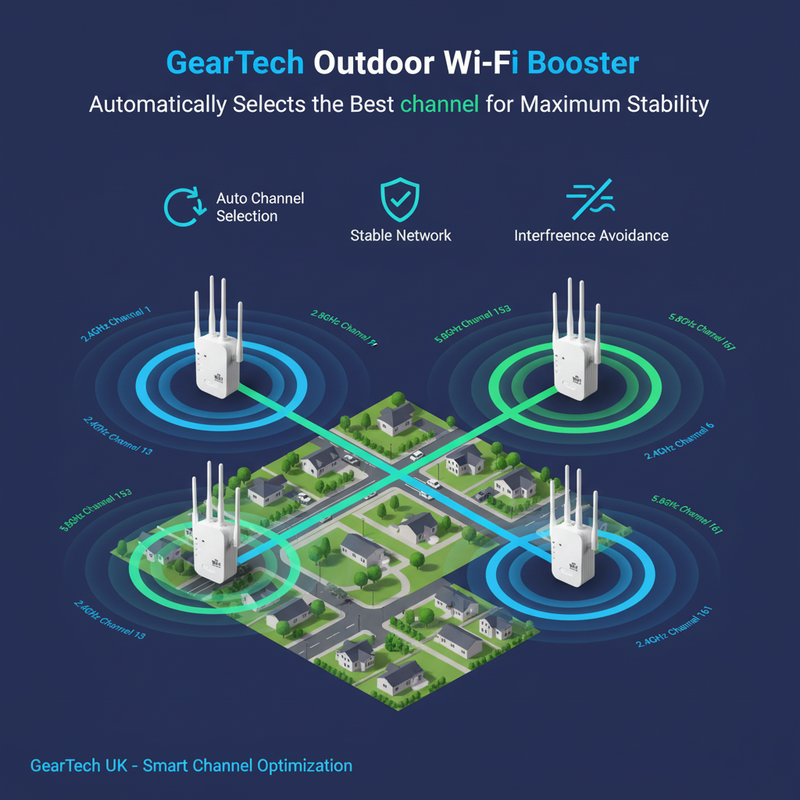 Dual-Band WiFi Range Extender with 2.4GHz & 5GHz Connectivity