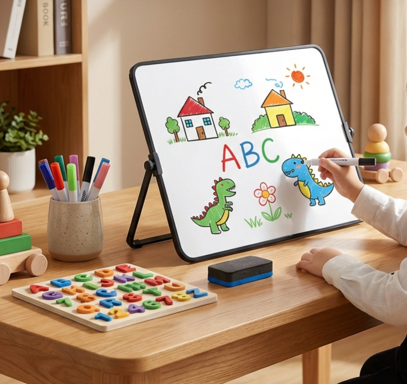 MagniBoard Magnetic Whiteboard - Portable and Double-Sided with Stand