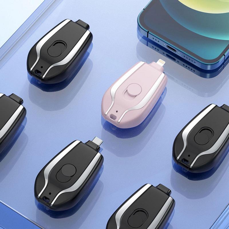 Portable Keyring Phone Charger with iPhone or USB-C Connector