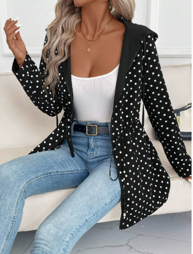Ladies Reversible Jacket with Leopard Print and Hood for Casual Style