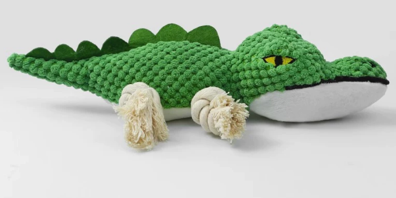 Sturdy Crocodile Dog Toy with Squeaker for Tug-of-War and Interactive Play